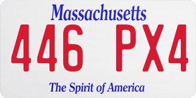 MA license plate 446PX4