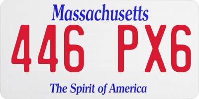 MA license plate 446PX6