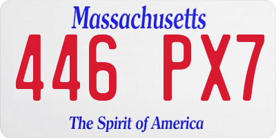MA license plate 446PX7