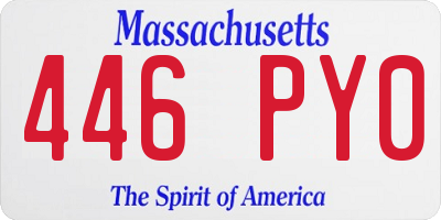 MA license plate 446PY0