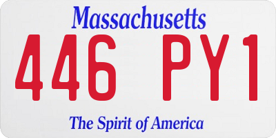 MA license plate 446PY1