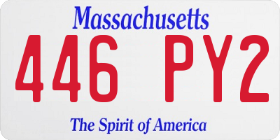MA license plate 446PY2