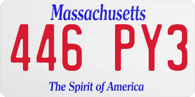 MA license plate 446PY3