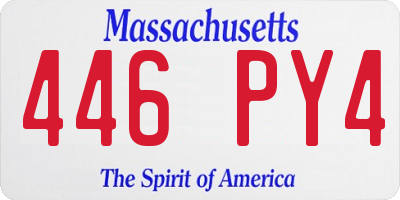 MA license plate 446PY4