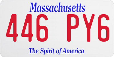 MA license plate 446PY6