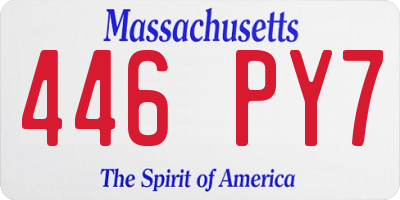 MA license plate 446PY7
