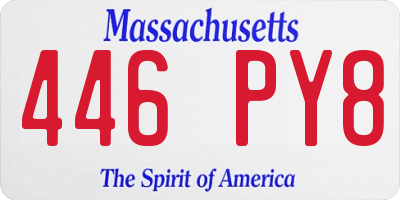 MA license plate 446PY8
