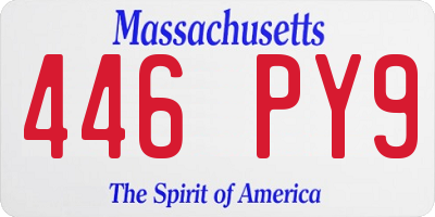 MA license plate 446PY9