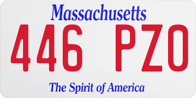 MA license plate 446PZ0
