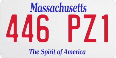 MA license plate 446PZ1