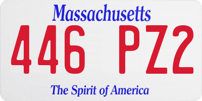 MA license plate 446PZ2