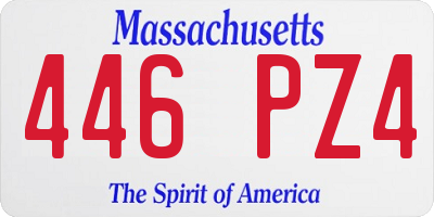 MA license plate 446PZ4