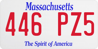 MA license plate 446PZ5