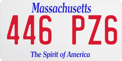 MA license plate 446PZ6