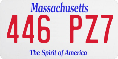 MA license plate 446PZ7