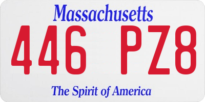 MA license plate 446PZ8