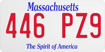 MA license plate 446PZ9