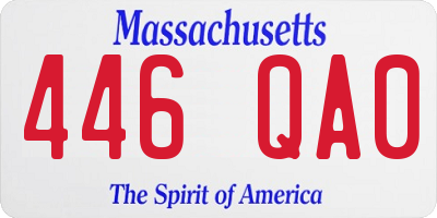 MA license plate 446QA0