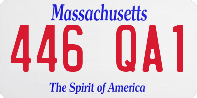 MA license plate 446QA1