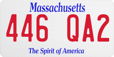 MA license plate 446QA2