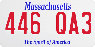 MA license plate 446QA3