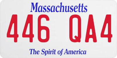 MA license plate 446QA4