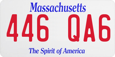 MA license plate 446QA6