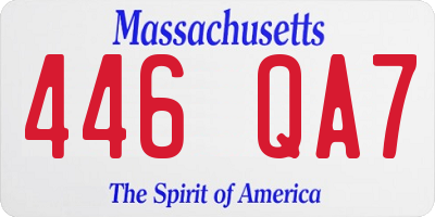 MA license plate 446QA7