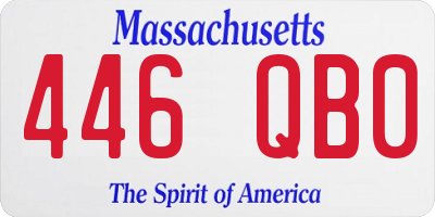 MA license plate 446QB0