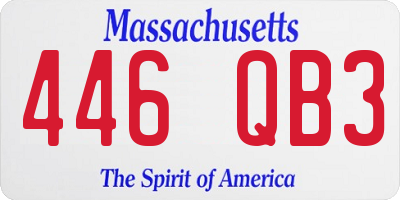 MA license plate 446QB3