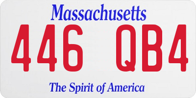 MA license plate 446QB4