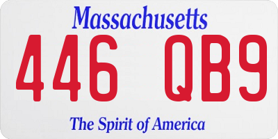 MA license plate 446QB9