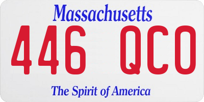 MA license plate 446QC0