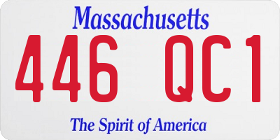 MA license plate 446QC1