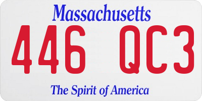 MA license plate 446QC3