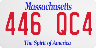 MA license plate 446QC4