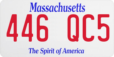 MA license plate 446QC5
