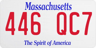 MA license plate 446QC7