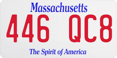 MA license plate 446QC8