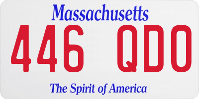 MA license plate 446QD0