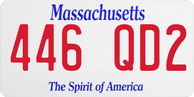 MA license plate 446QD2