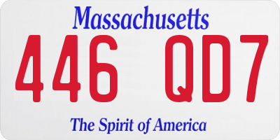 MA license plate 446QD7