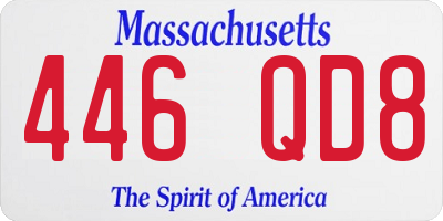 MA license plate 446QD8