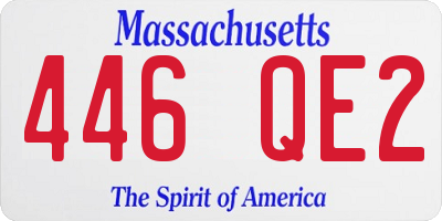 MA license plate 446QE2