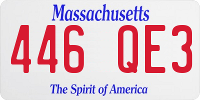 MA license plate 446QE3