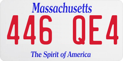 MA license plate 446QE4