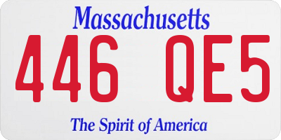 MA license plate 446QE5