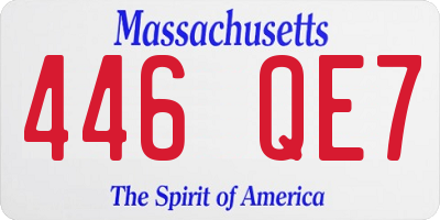 MA license plate 446QE7