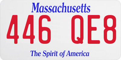 MA license plate 446QE8