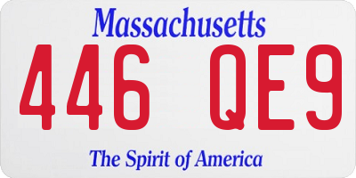 MA license plate 446QE9